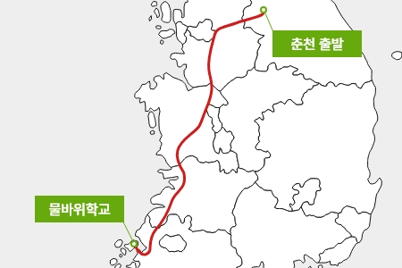 강원권 방향 길 안내